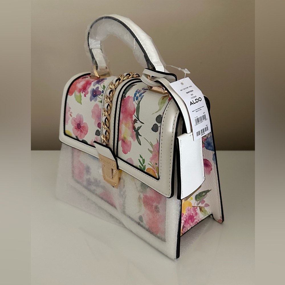 Aldo Floral Crossbody Bag - White and Pink - Picture 4 of 13
